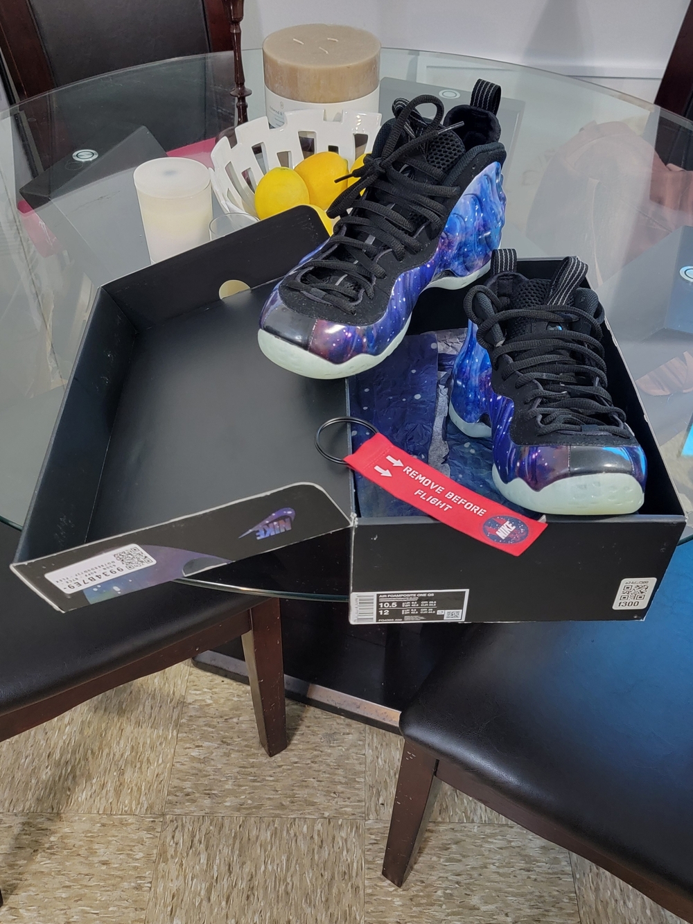 Nike Galaxy Foamposite One Men's Black Blue Purple Sneakers